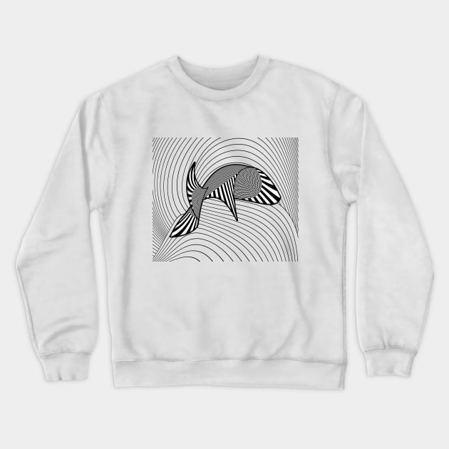 Whale OpArt Crewneck Sweatshirt by 2HivelysArt